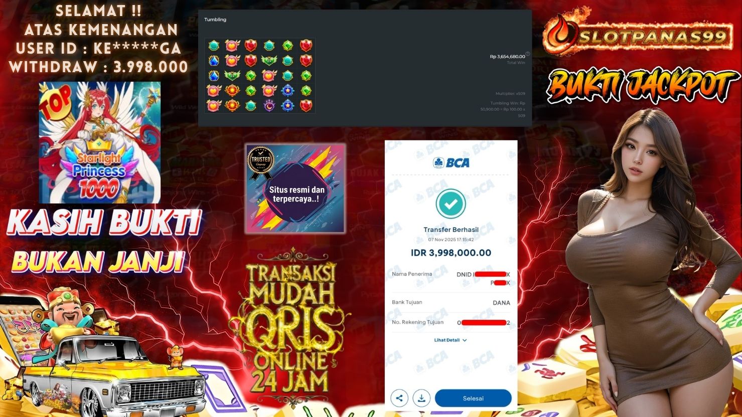 SLOTPANAS99 JACKPOT SLOT STARLIGHT PRINCESS 1000